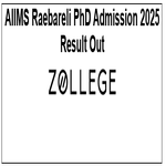 AIIMS Raebareli PhD Admission 2025 Result Out
